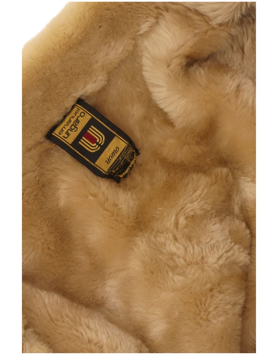 Cappotto in shearling da uomo Emanuel Ungaro UK 38 Beige medio