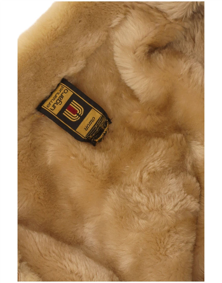 Cappotto in shearling da uomo Emanuel Ungaro UK 38 Beige medio