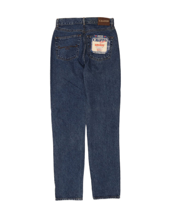CHARRO Womens High Rise Tapered Jeans W28 L32 Blue Cotton