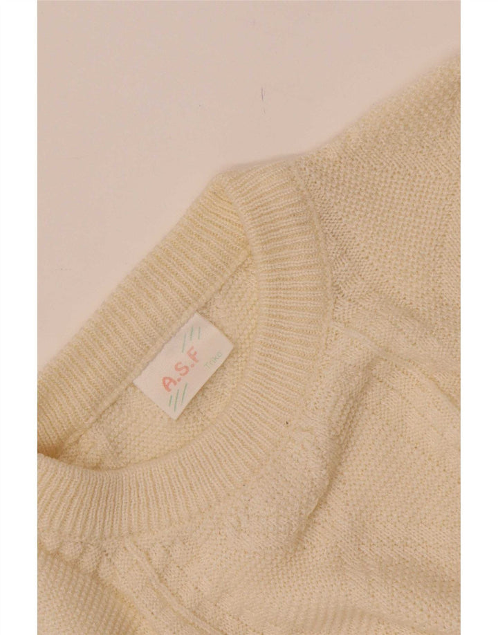 Maglione maglione girocollo da uomo A.S.F, bianco sporco medio