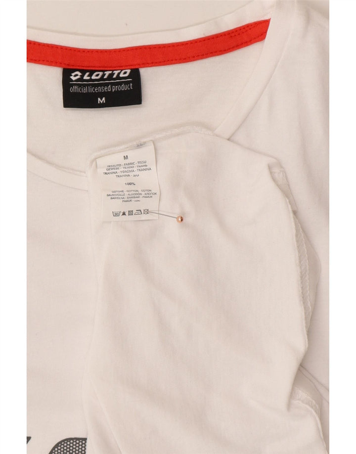 T-shirt grafica da uomo LOTTO Top in cotone bianco medio