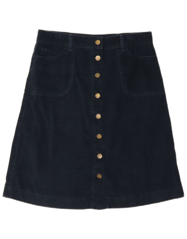 Gonna in velluto a coste da donna Monsoon UK 10 Small W27 Cotone blu navy