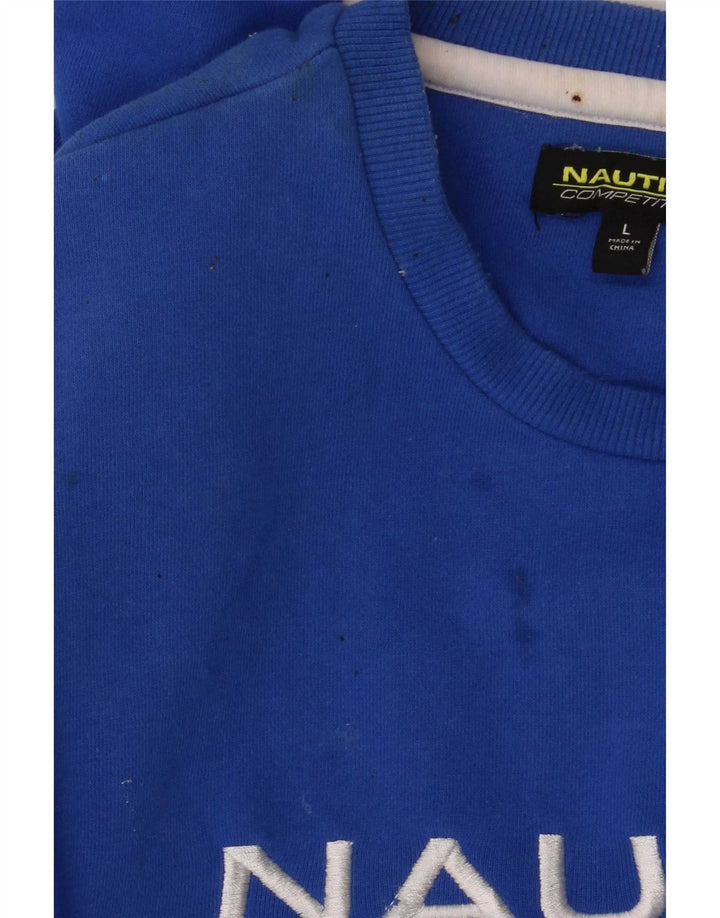 Felpa grafica da uomo Nautica Maglione grande cotone blu
