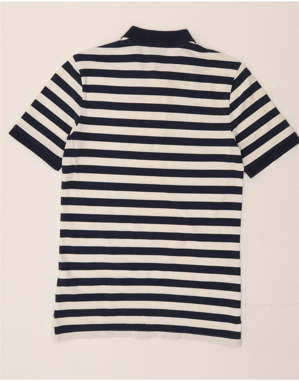 Polo Nike da uomo piccola in cotone a righe blu navy