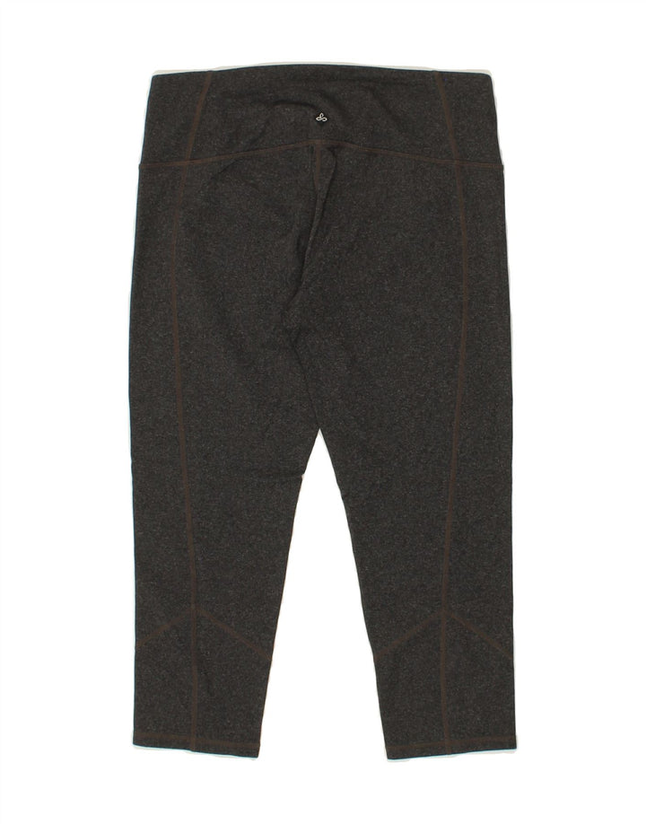 PRANA Womens Capri Leggings UK 14 Large  Grey Flecked Nylon Vintage Prana and Second-Hand Prana from Messina Hembry 
