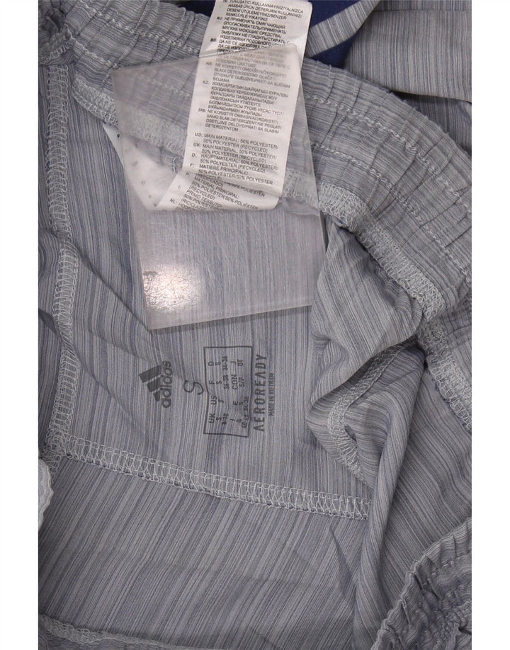 Pantaloncini sportivi ADIDAS Aeroready da donna UK 8/10 piccoli a righe blu navy