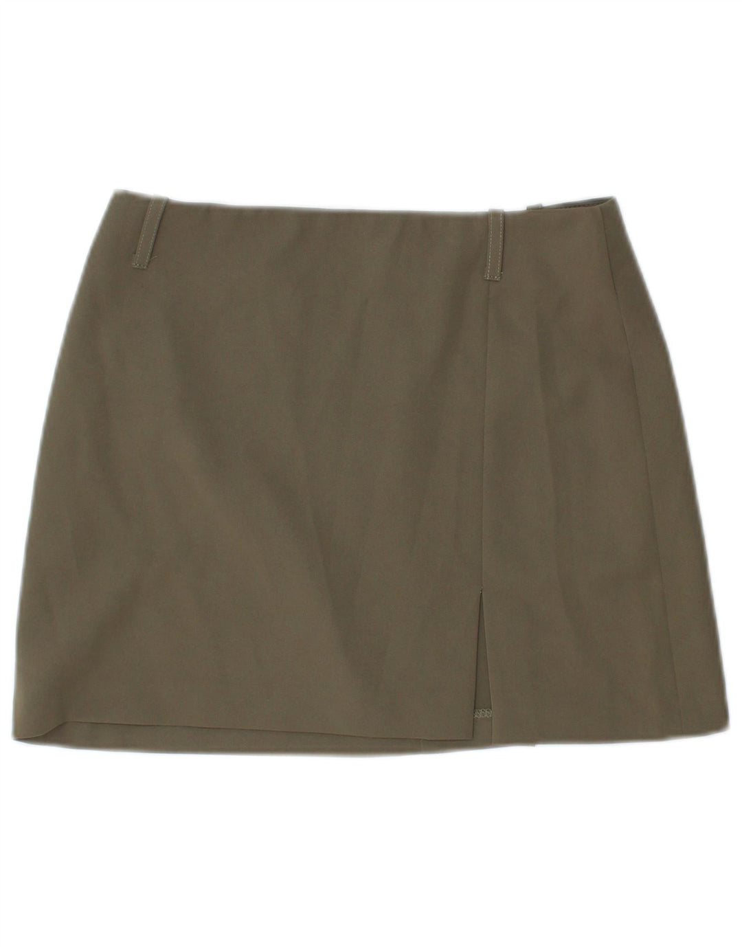 Minigonna da donna a vita bassa VINTAGE IT 40 piccola W28 poliestere kaki