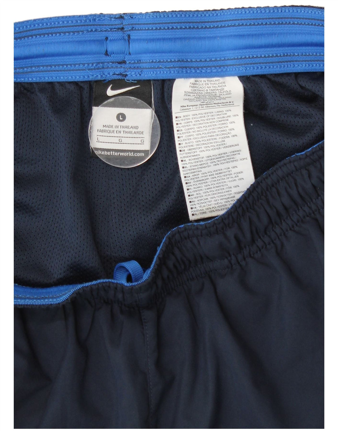 Pantaloni da tuta Nike da uomo, pantaloni da jogging, grandi, in poliestere blu navy