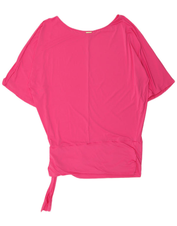 Top tunica oversize da donna Michael Kors UK 16 grande nylon rosa
