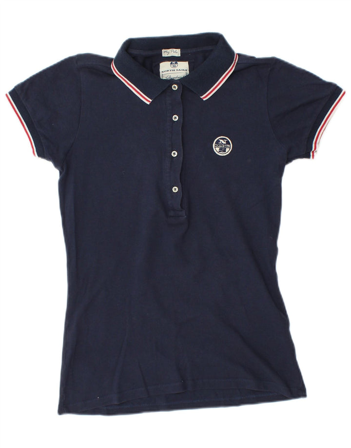 Polo da donna North Sails UK 10 Small in cotone blu navy