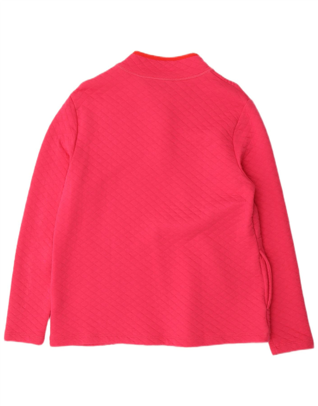 Felpa con collo a bottone in jersey da donna Lands End, maglione UK 14, rosa medio