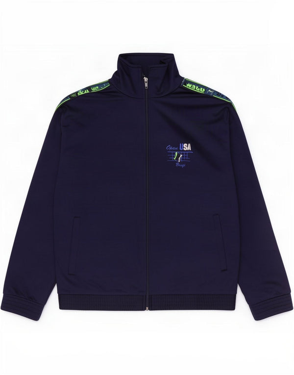 Brugi Giacca da tuta grafica da uomo piccola in poliestere blu navy