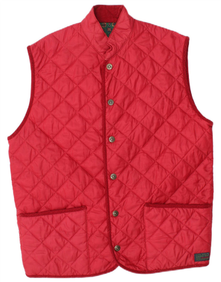 Gilet trapuntato da uomo Brummell UK 42 XL rosso poliammide
