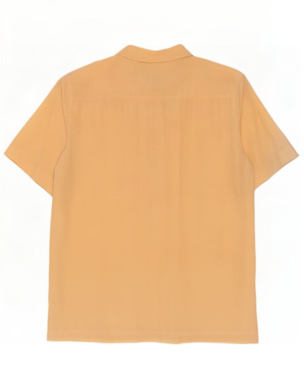 Luisa Spagnoli camicia a maniche corte da donna camicetta UK 18 XL seta gialla