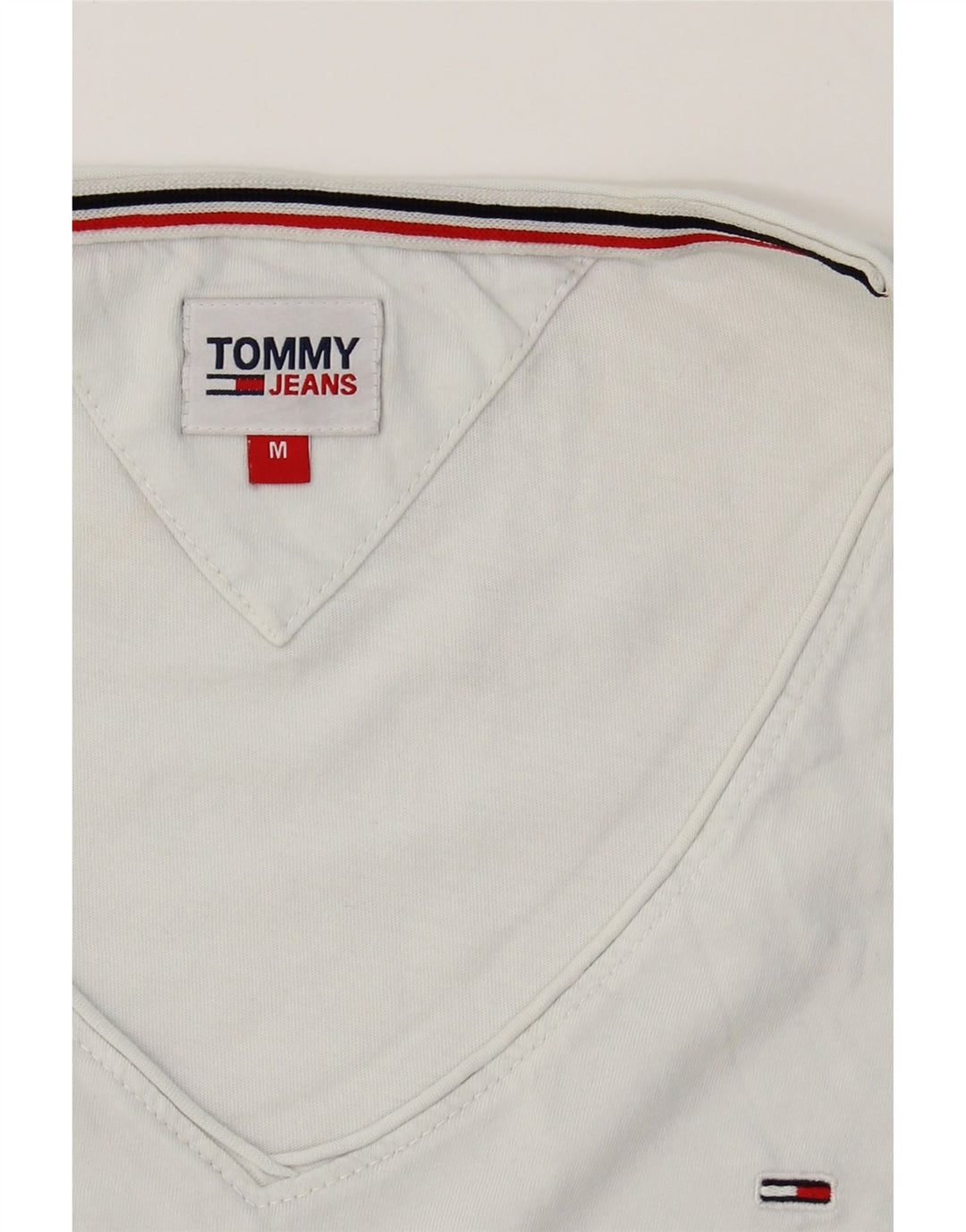 TOMMY HILFIGER Womens T-Shirt Top UK 14 Medium White Cotton Vintage Tommy Hilfiger and Second-Hand Tommy Hilfiger from Messina Hembry 