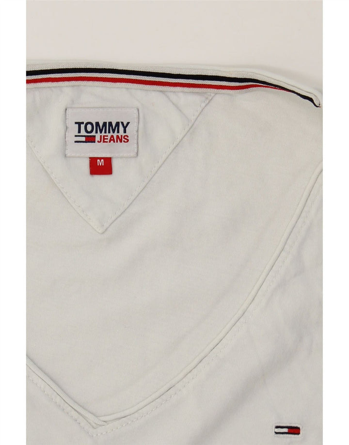 TOMMY HILFIGER Womens T-Shirt Top UK 14 Medium White Cotton Vintage Tommy Hilfiger and Second-Hand Tommy Hilfiger from Messina Hembry 