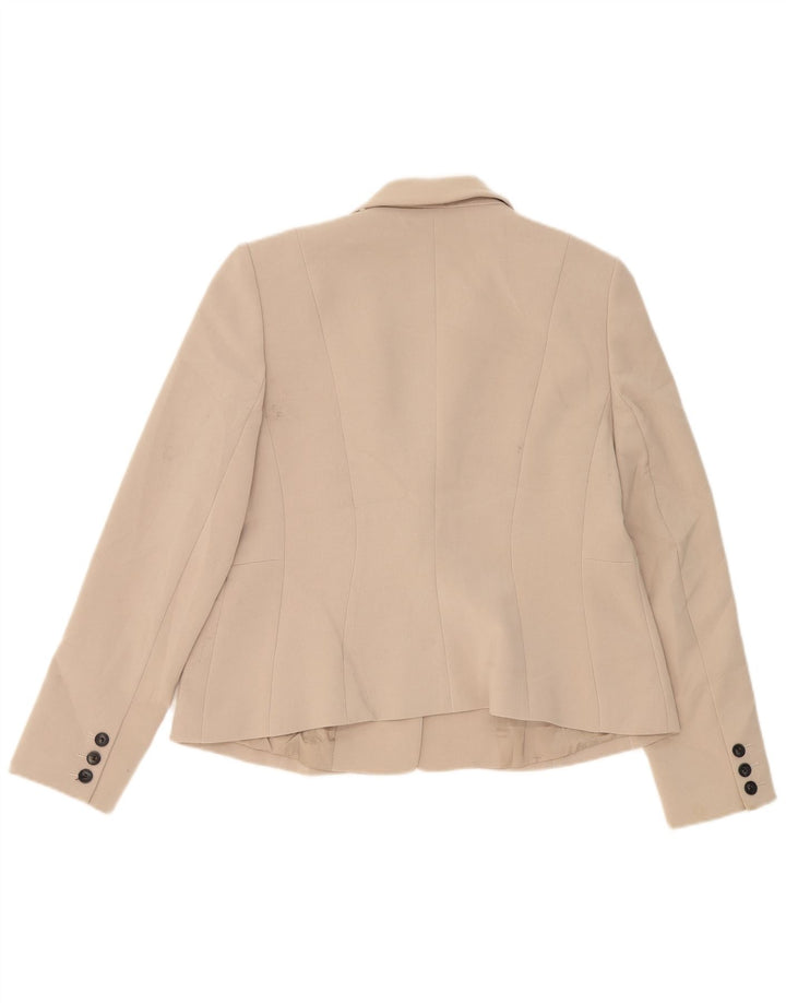 Giacca blazer da donna a 1 bottone Hobbs UK 16 grande poliestere beige