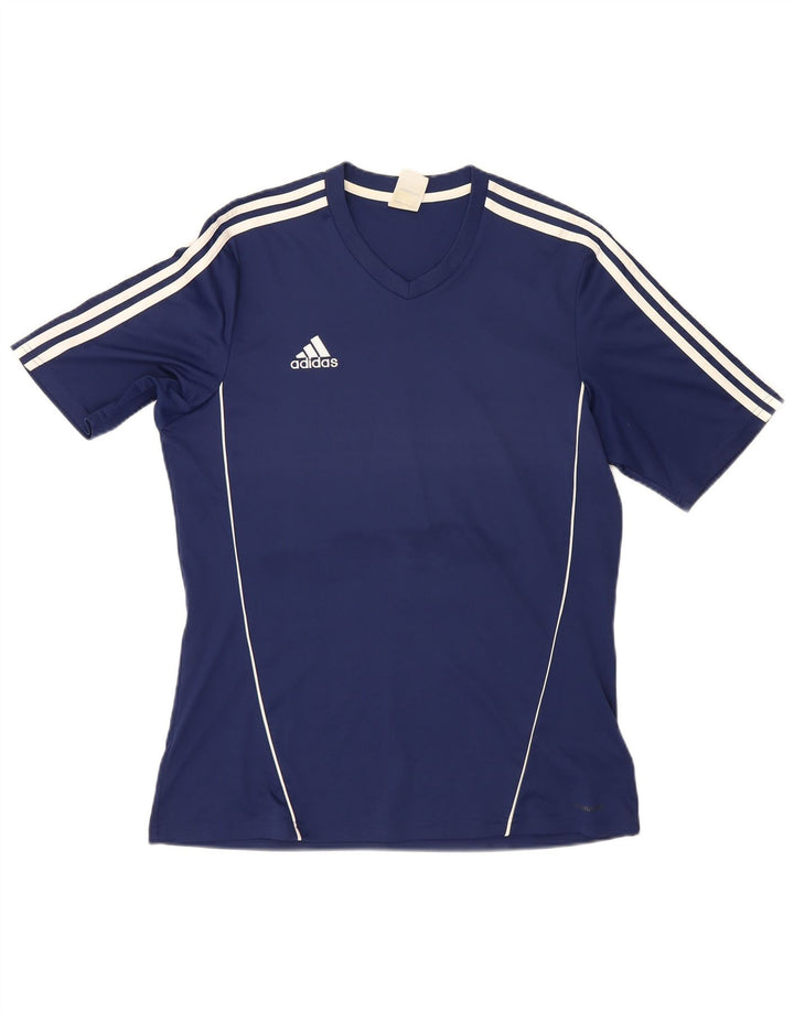 T-shirt da uomo Adidas Top Large in poliestere blu navy