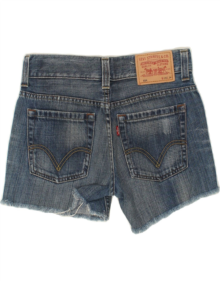 LEVI'S Womens 604 Denim Shorts W26 Small Blue Cotton Vintage Levi's and Second-Hand Levi's from Messina Hembry 