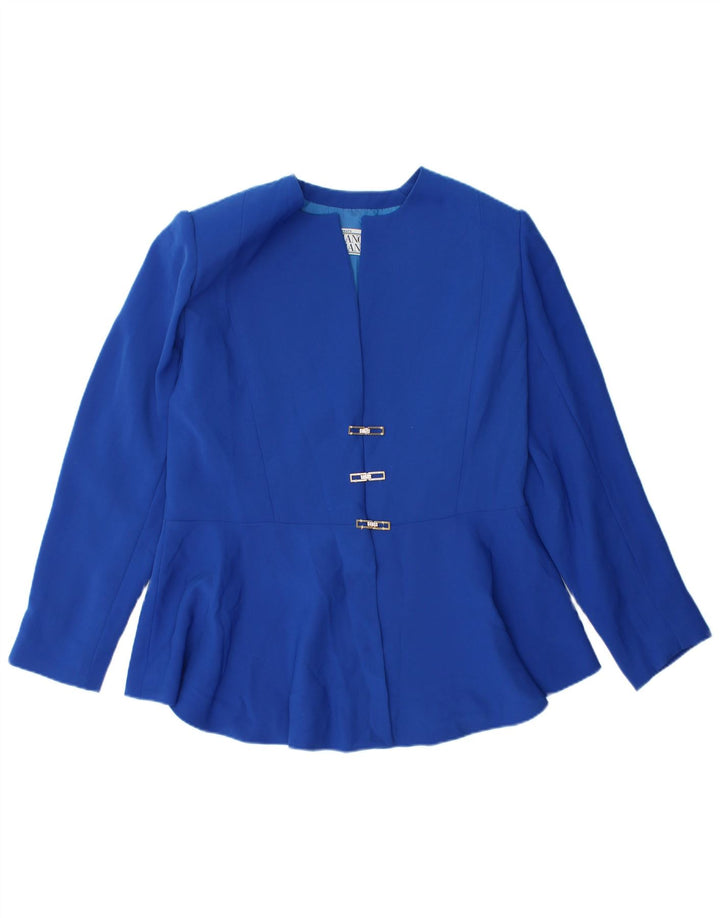Giacca blazer a 3 bottoni da donna Luciano Soprani UK 14 Blu medio