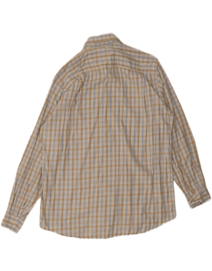 Camicia da uomo Lacoste taglia 44 XL a quadri bianco sporco