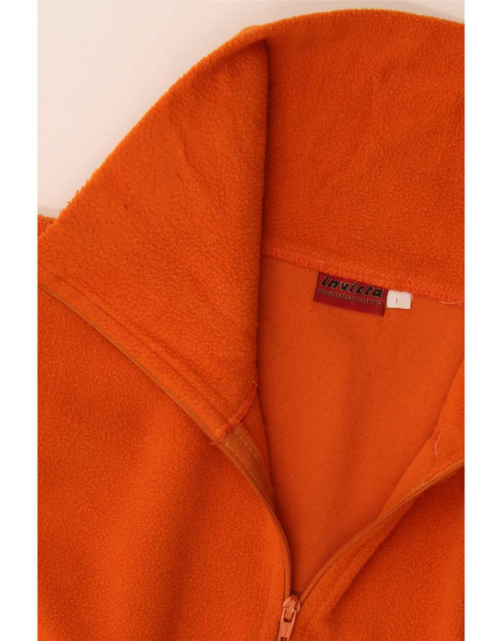 Maglione in pile da uomo con zip e collo Invicta, grande, in poliestere arancione