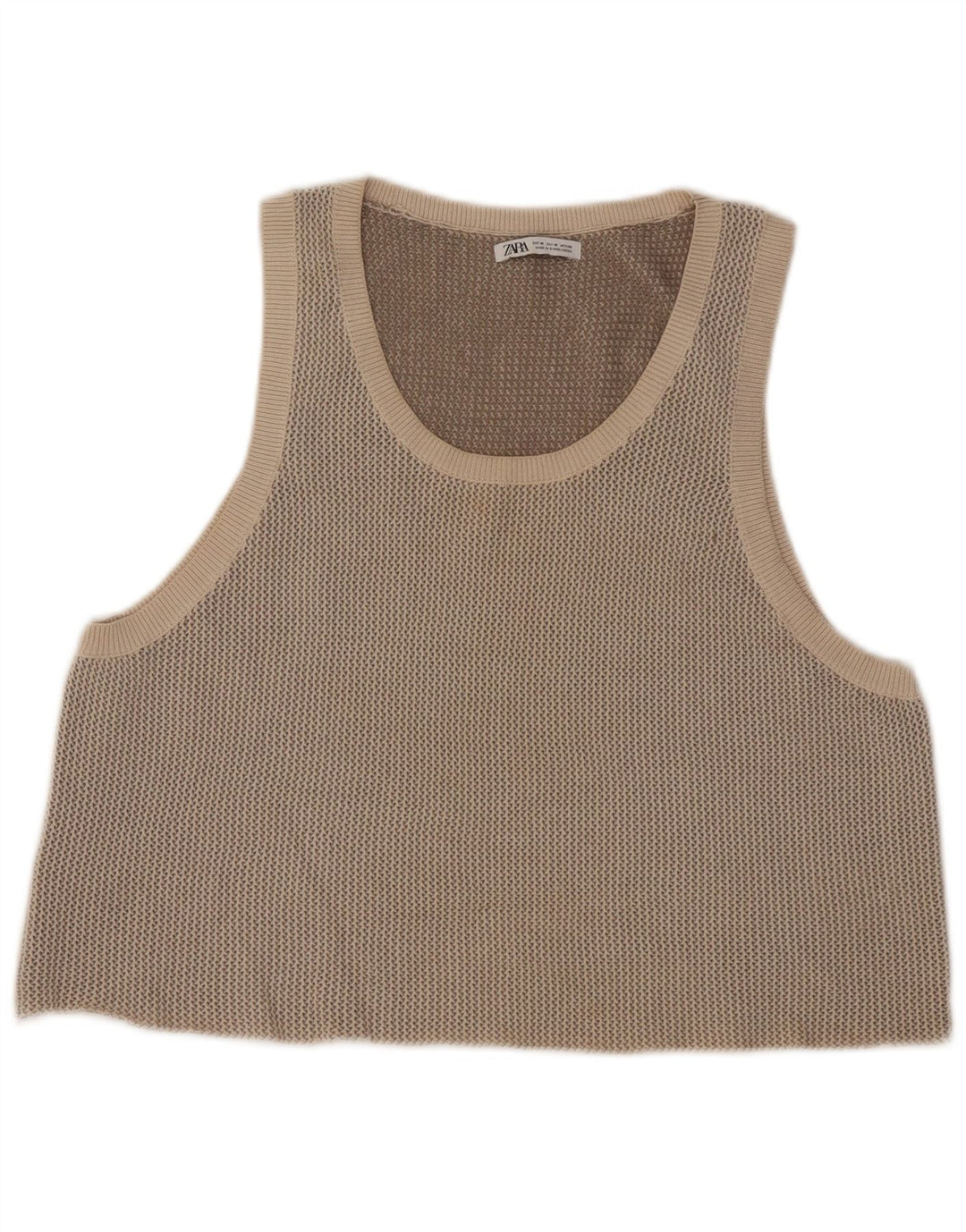 Canotta corta da donna Zara UK 14 Beige medio