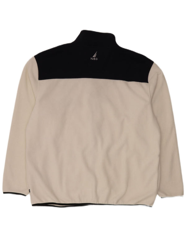 Giacca in pile da uomo Nautica UK 44 2XL Poliestere color block bianco