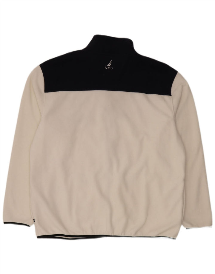 Giacca in pile da uomo Nautica UK 44 2XL Poliestere color block bianco