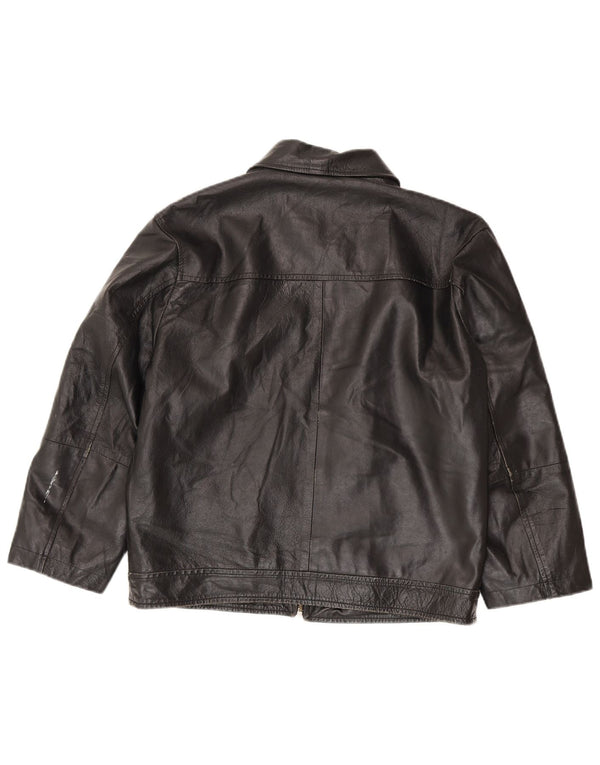 Giacca in pelle vintage da donna IT 50 XL Nera