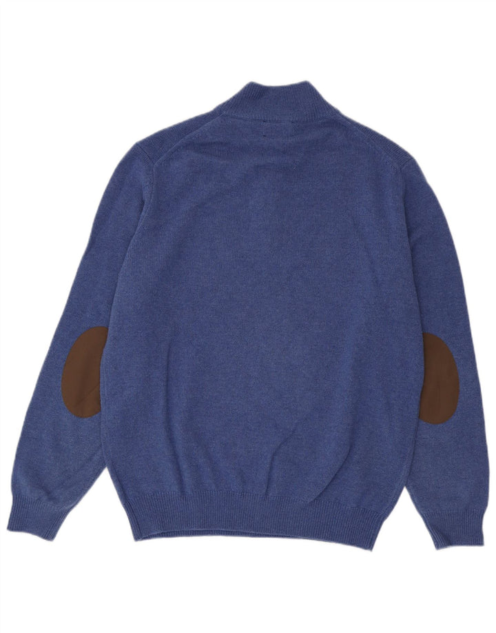 Maglione da uomo Hackett con zip e collo grande in lana blu