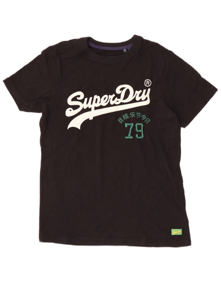 T-shirt grafica da uomo Superdry Top Small in cotone nero