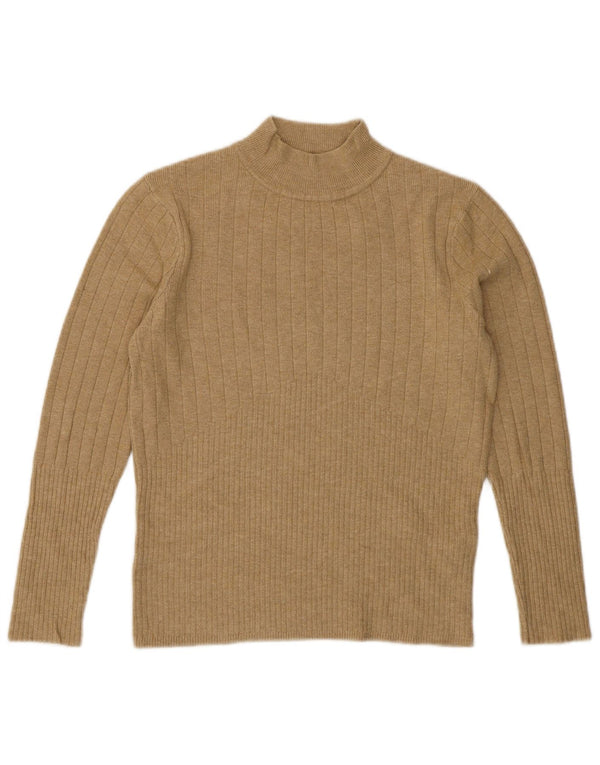 MARKS & SPENCER Maglione da donna con collo alto e maglione UK 12 Beige medio