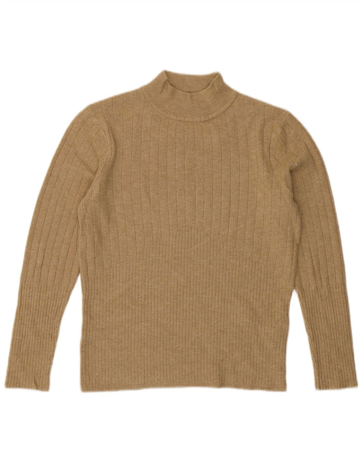 MARKS & SPENCER Maglione da donna con collo alto e maglione UK 12 Beige medio