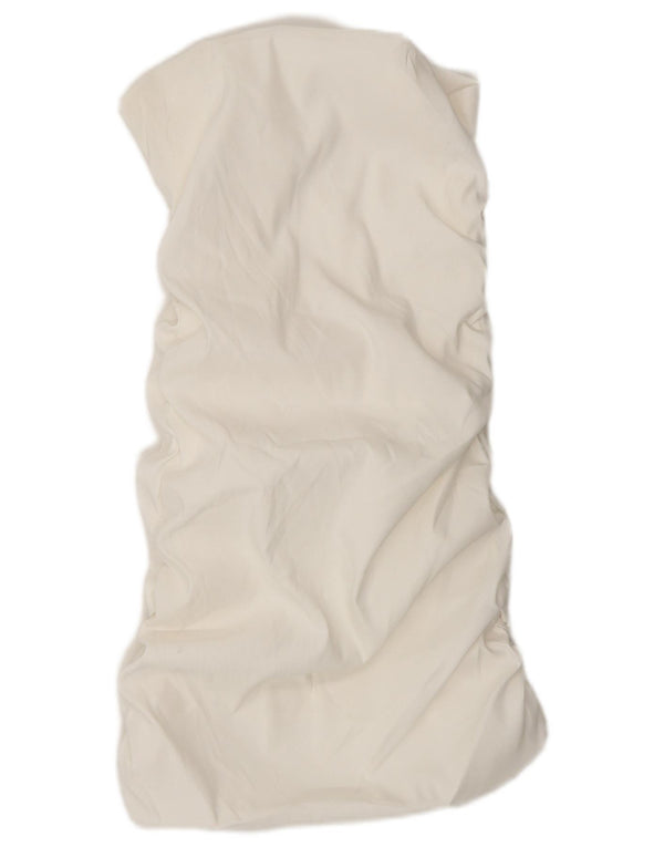 Abito senza spalline da donna Zara UK 12 cotone bianco medio