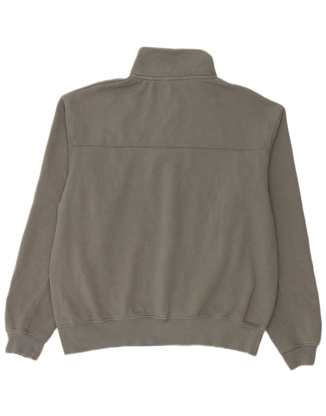 Felpa Zara da uomo con collo con zip, maglione, cotone grigio medio