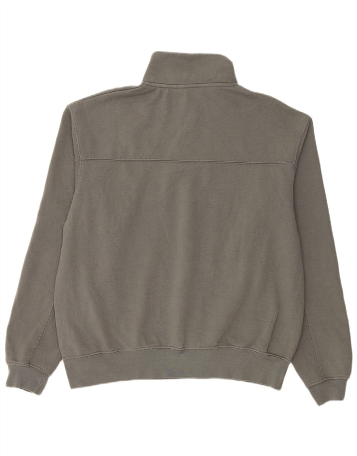 Felpa Zara da uomo con collo con zip, maglione, cotone grigio medio