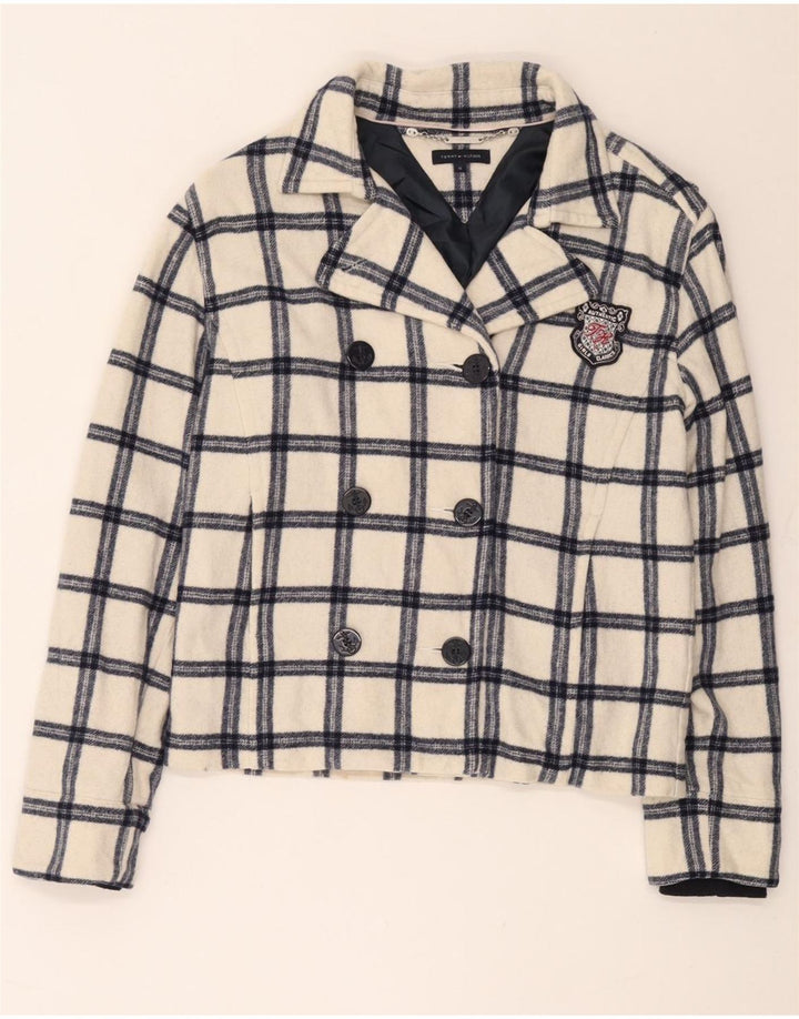 Cappotto da marinaio per ragazze Tommy Hilfiger 15-16 anni Poliestere bianco a quadri