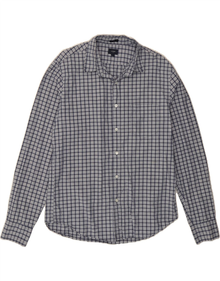 J. CREW Mens Slim Shirt Large Blue Check Cotton Vintage J. Crew and Second-Hand J. Crew from Messina Hembry 