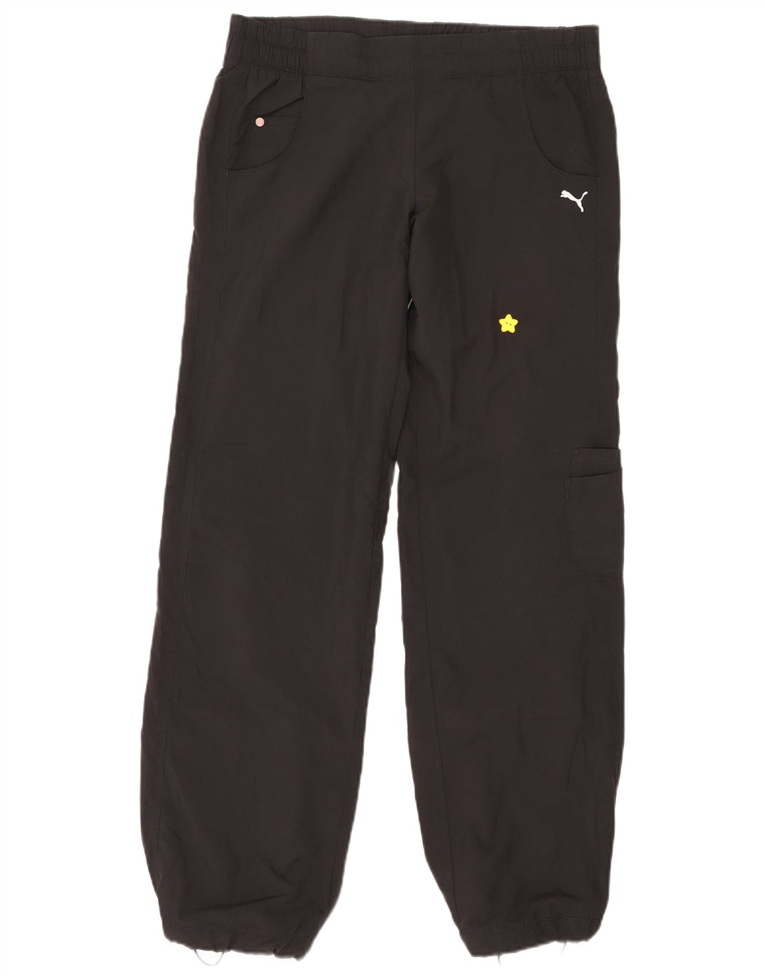 Pantaloni cargo da jogging da donna Puma UK 12 Medium W32 L33 Poliestere nero