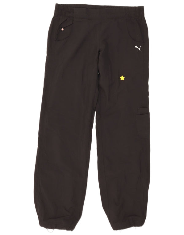 Pantaloni cargo da jogging da donna Puma UK 12 Medium W32 L33 Poliestere nero