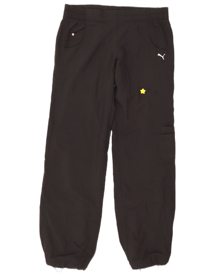 Pantaloni cargo da jogging da donna Puma UK 12 Medium W32 L33 Poliestere nero