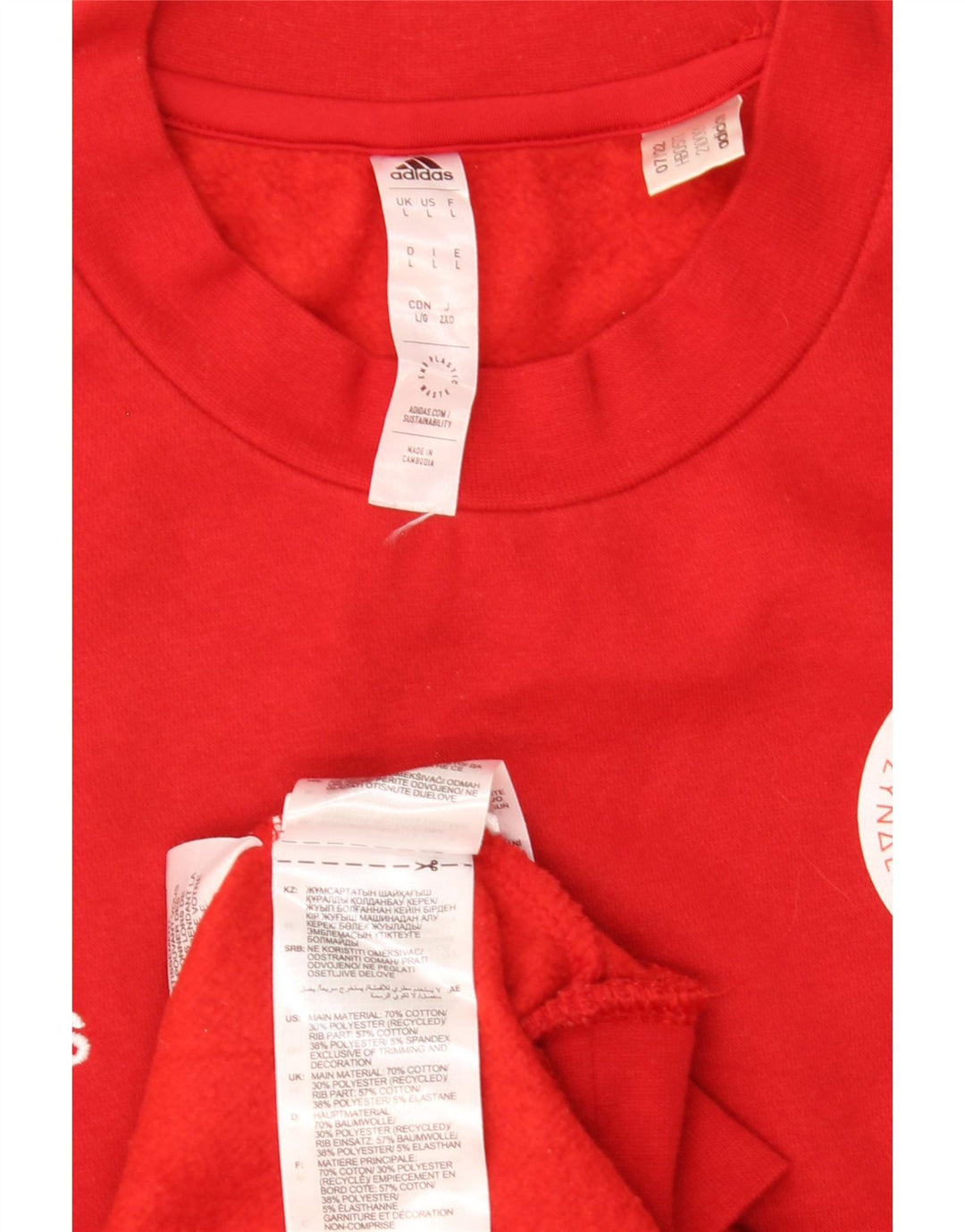 Felpa grafica da uomo Adidas Felpa grande in cotone rosso