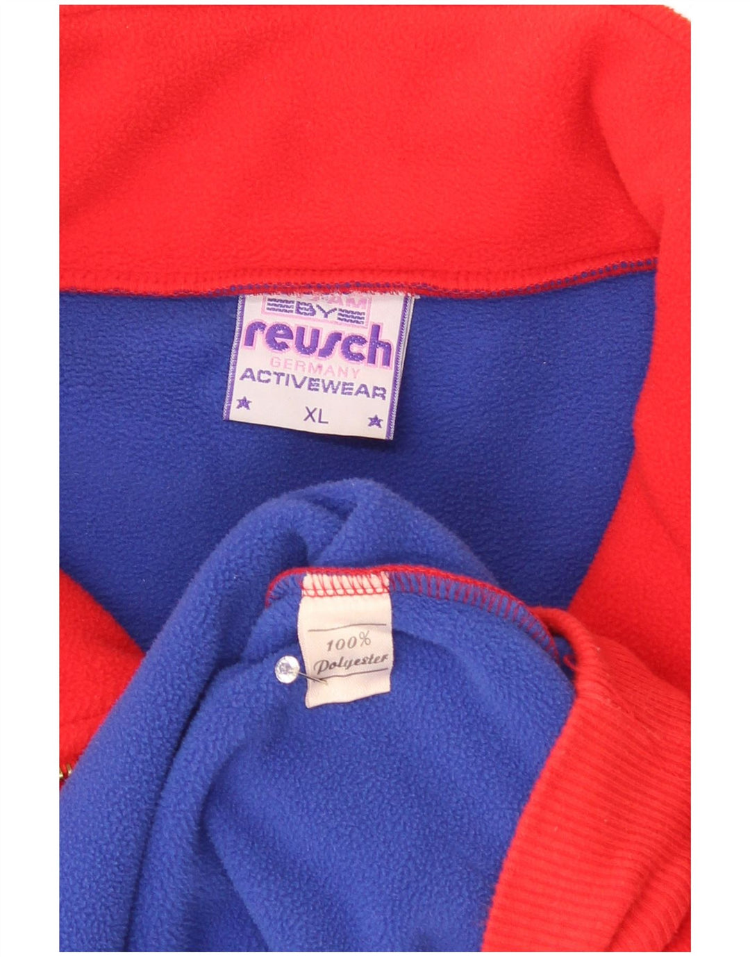 Maglione in pile da uomo Reusch con zip e collo XL rosso poliestere