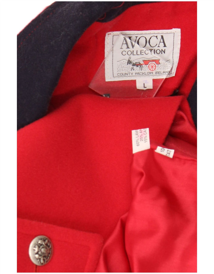 Soprabito da donna Avoca UK 16 Large Lana d'agnello color block rosso