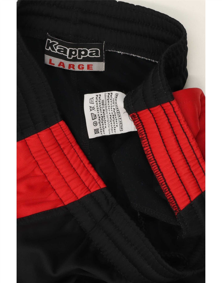 Pantaloni da tuta da uomo Kappa Large in poliestere color block nero