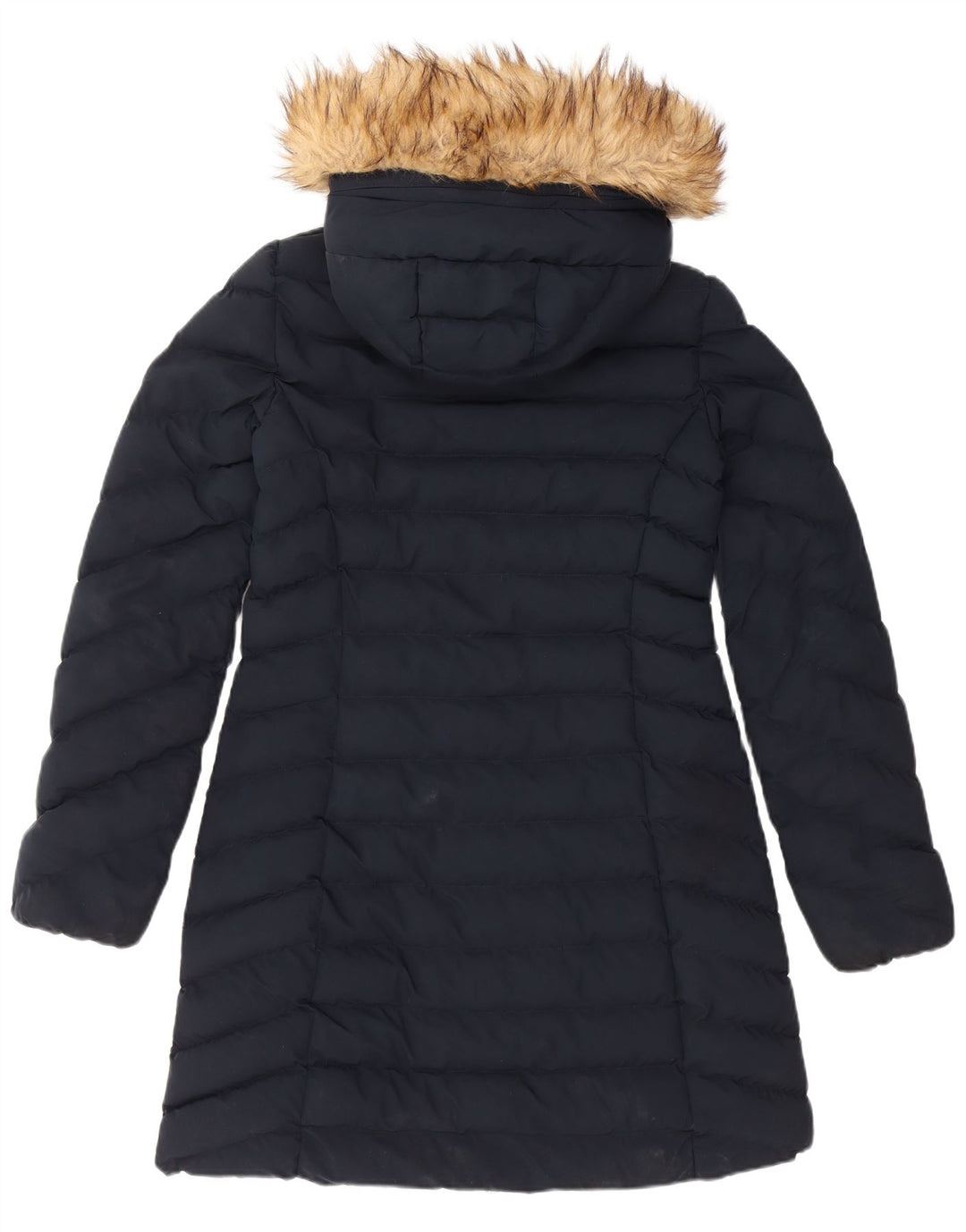 Cappotto imbottito con cappuccio da donna Superdry UK 10 Small poliestere blu navy