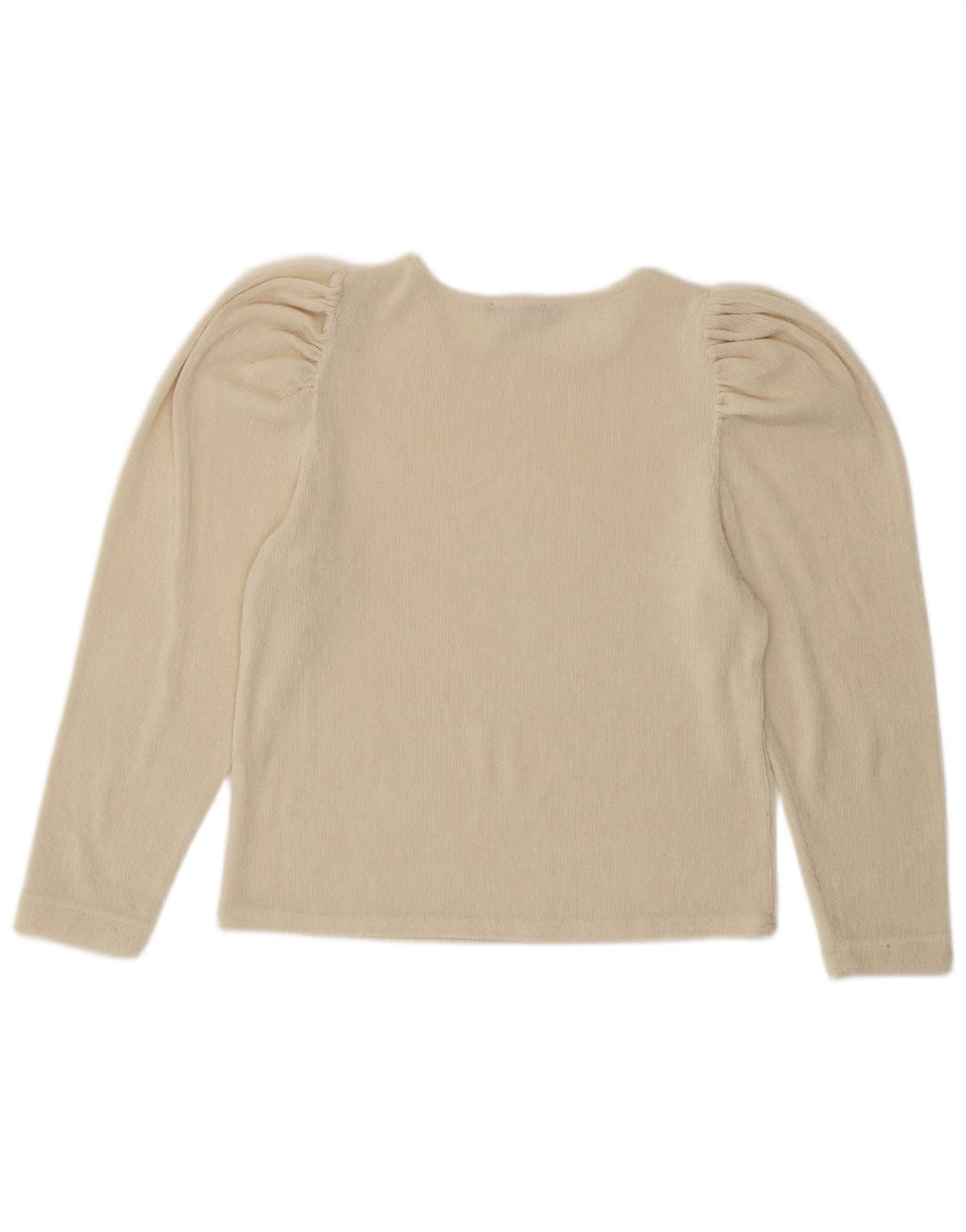 Top Zara da donna in velluto a maniche lunghe, camicetta UK 14 grande beige