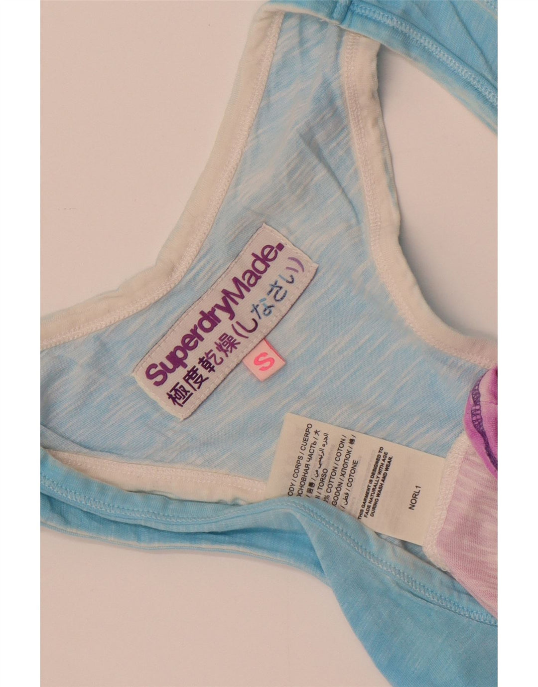 Canotta grafica da uomo Superdry Small in cotone color block blu