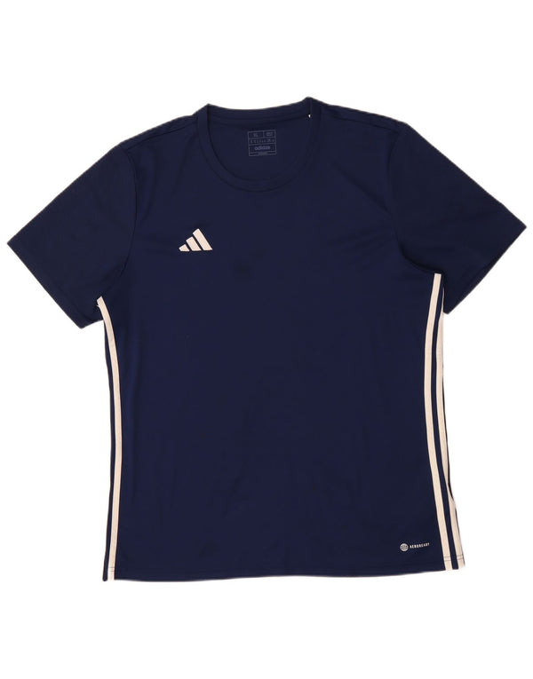 T-shirt ADIDAS da uomo Aeroready slim fit XL blu navy in poliestere
